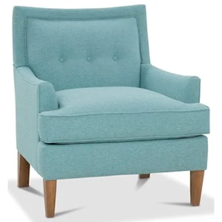 Contemporary Low Back Chair with Buttons and Welting 